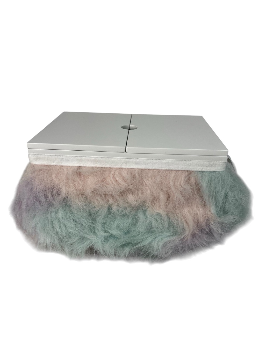 Pottery Barn Teen-Faux Fur Mani Pedi Lap desk Unicorn Multi Color Storage/Mirror - Picture 15 of 16